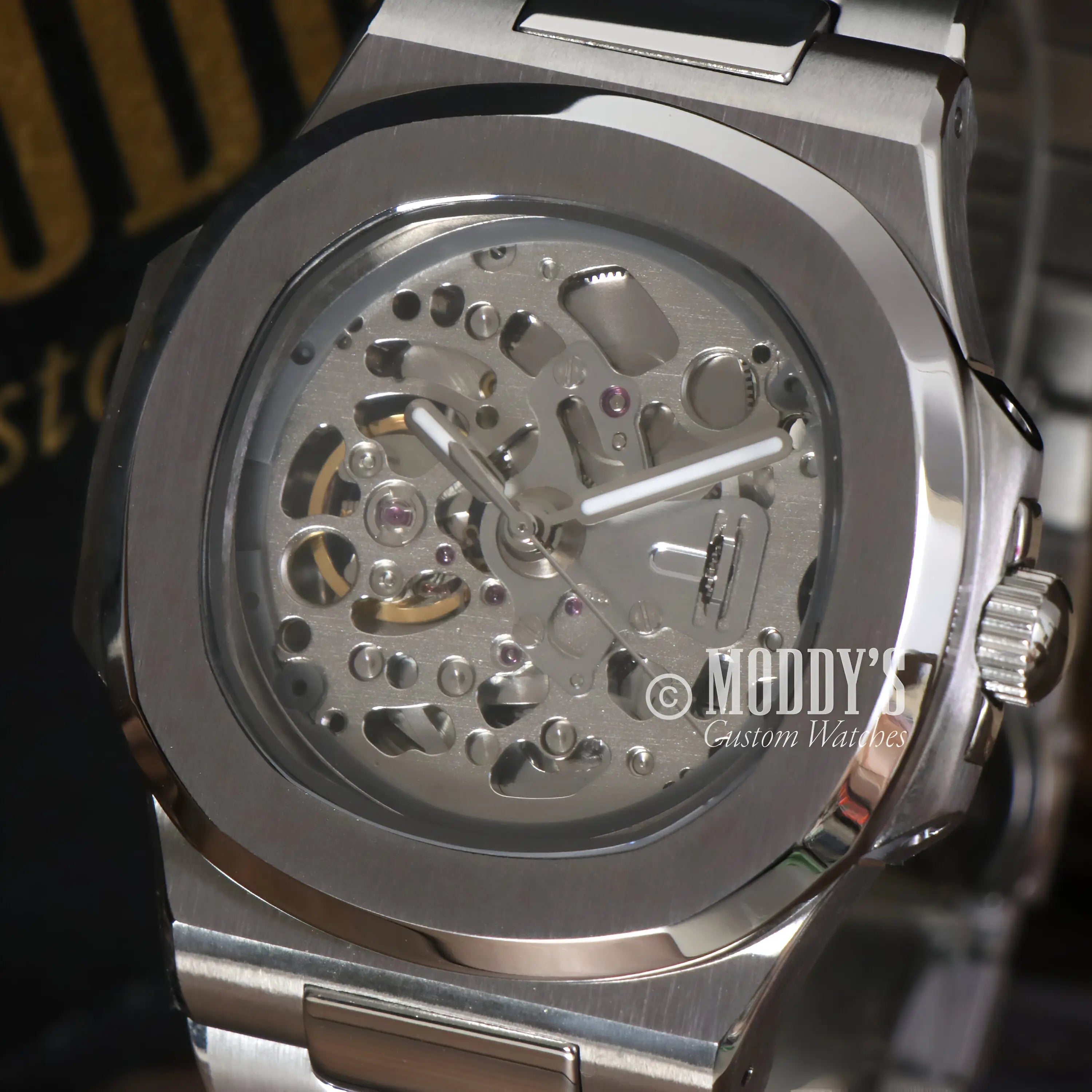 Nautiko Skeleton stainless steel watch with Seiko NH70 automatic movement