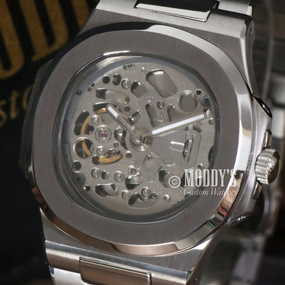 Nautiko Skeleton stainless steel watch with Seiko NH70 automatic movement