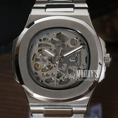 Nautiko Skeleton stainless steel watch with Seiko NH70 automatic movement