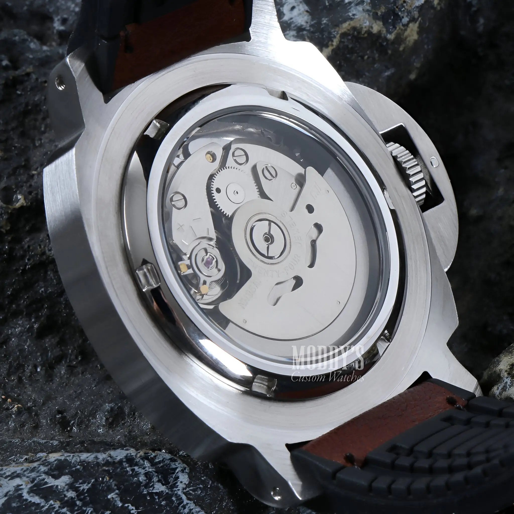 Paneiko Brown Leather Watch with Seiko NH35 Automatic Movement