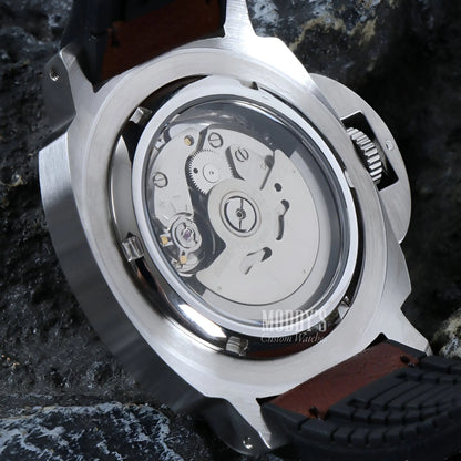 Paneiko Brown Leather Watch with Seiko NH35 Automatic Movement