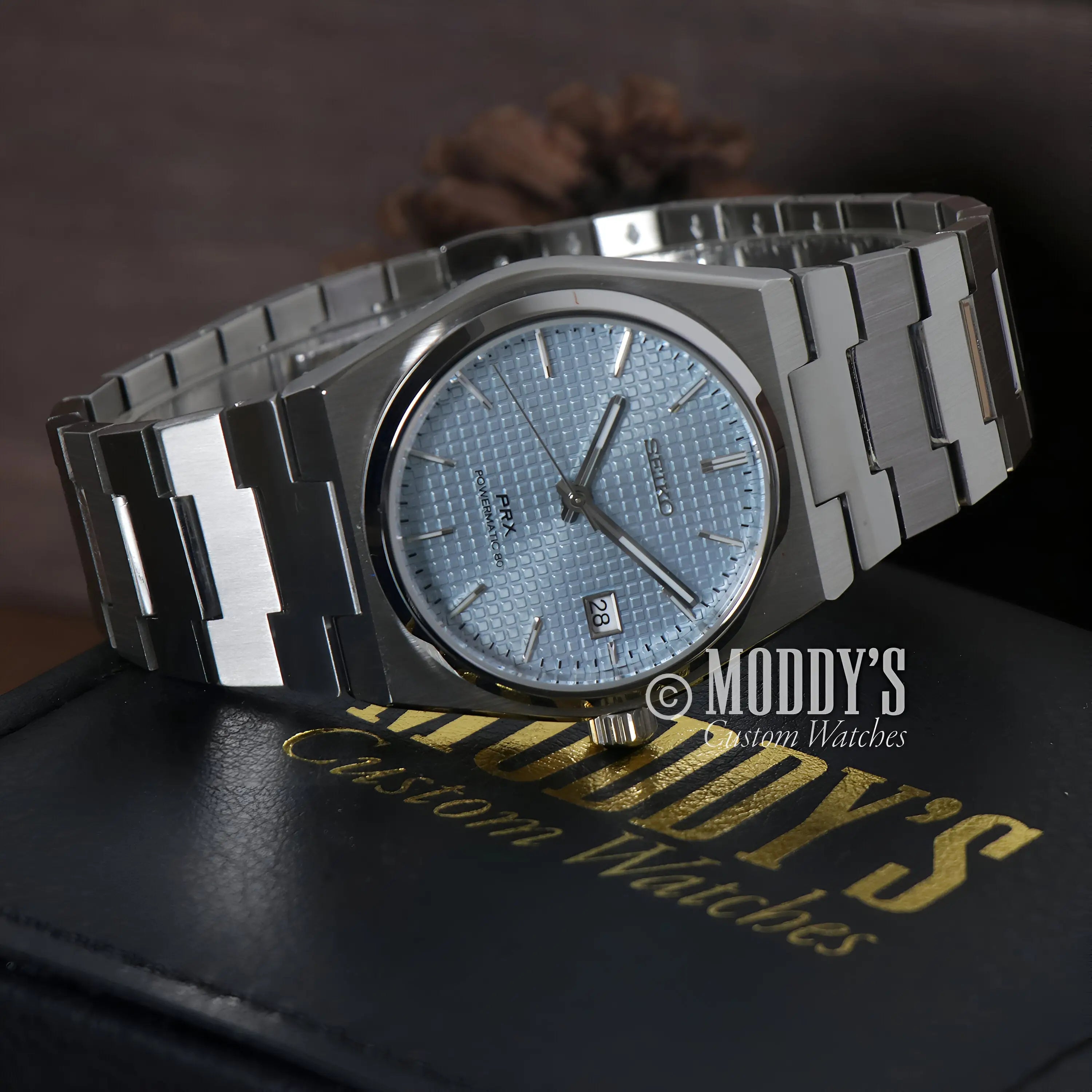 PRXeiko Ice Blue Seiko mod with NH35 automatic movement