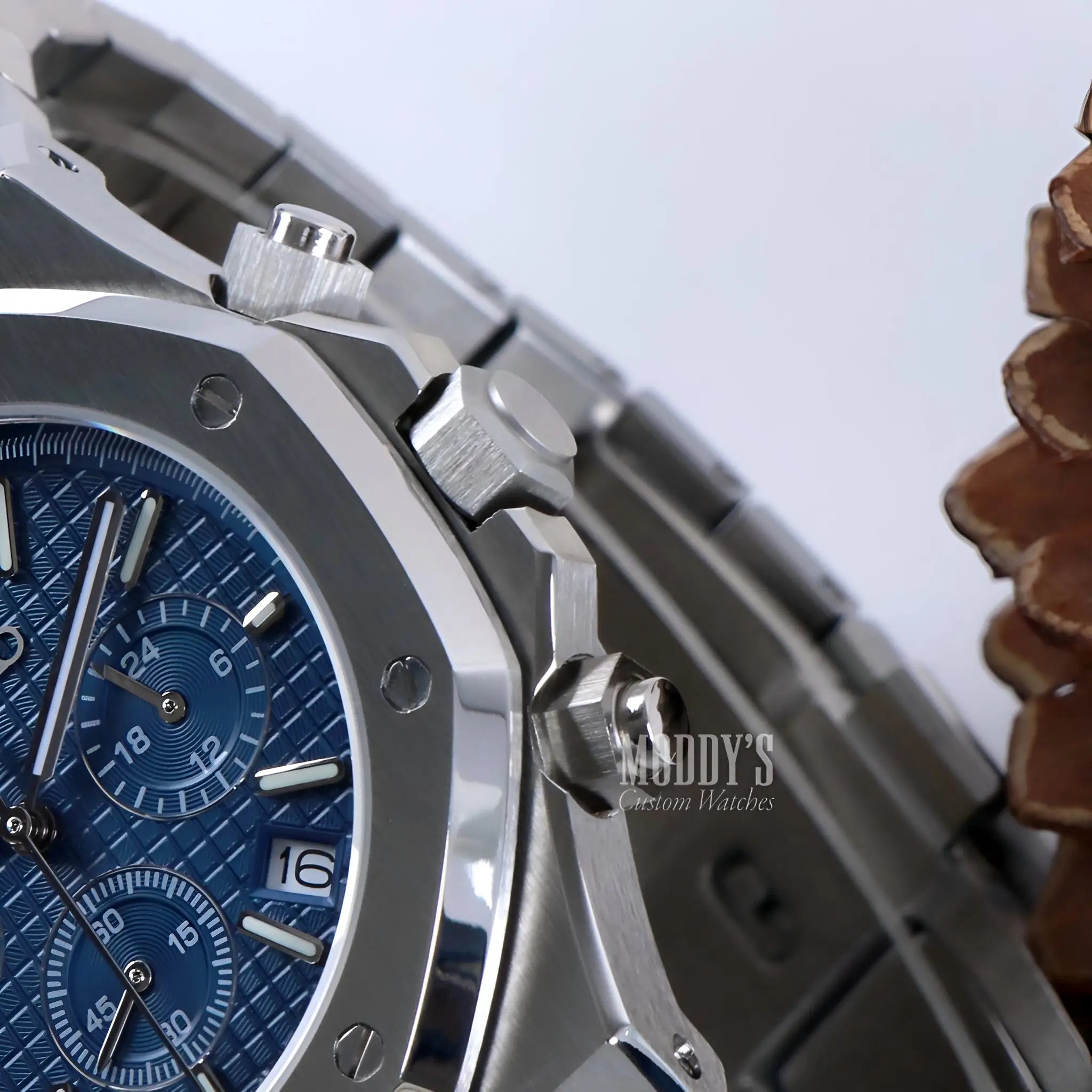 Royal Seikoak Chrono Blue watch with royal oak design