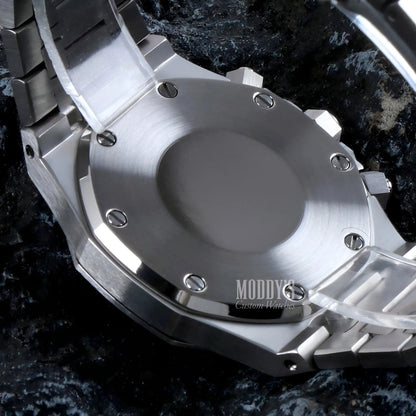 Royal Seikoak Blue stainless steel watch band with brushed textured links