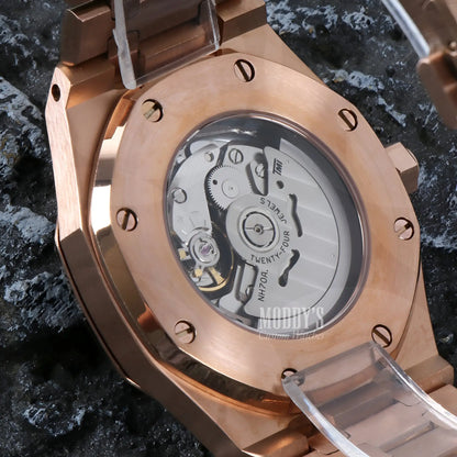 Royal Seikoak Rose Gold Skeleton Watch with NH70 Automatic Gears