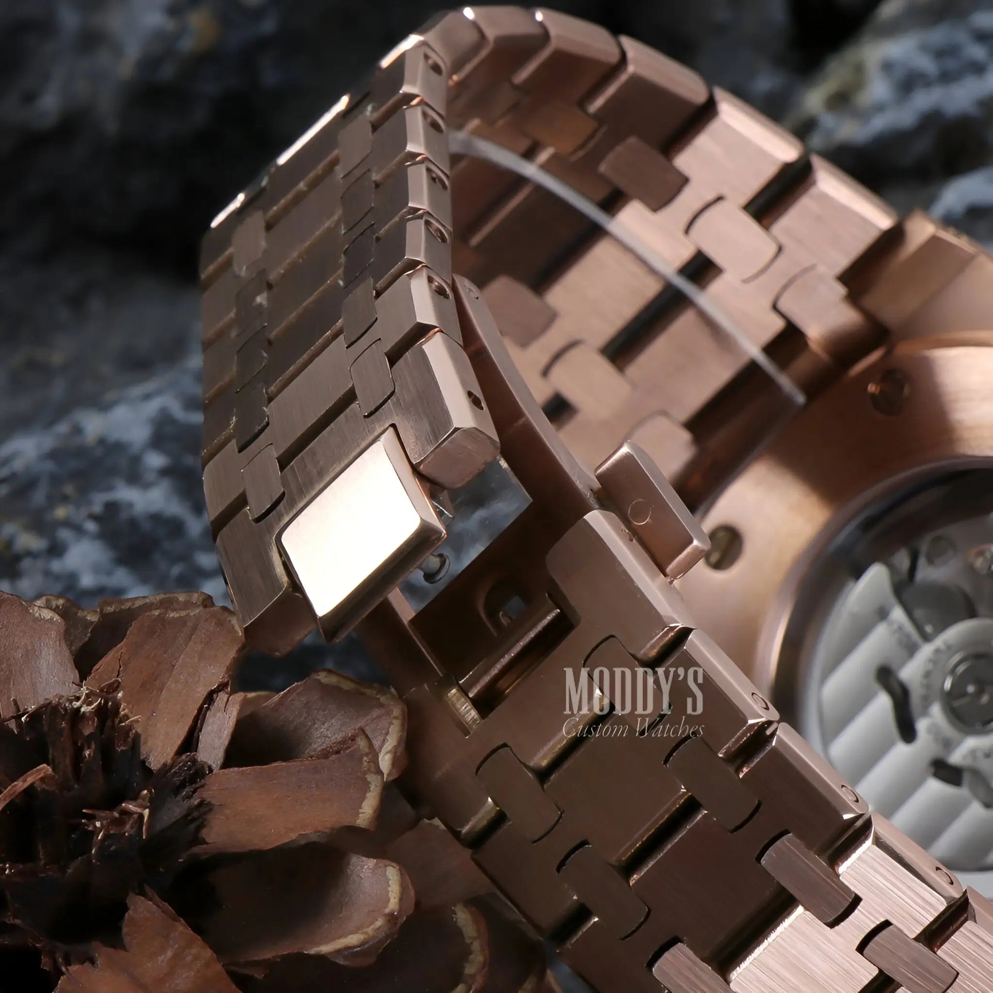 Royal Seikoak Rose Gold Skeleton Watch with Seiko NH70 Automatic