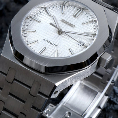 Royal Oak mod watch with Seiko NH35 automatic, water resistance
