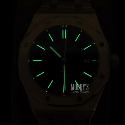 Royal Seikoak Yellow Gold Royal Oak Mod with Green Glow Hands