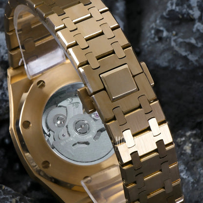 Gold Royal Oak Mod Watch with Seiko NH35 Automatic Movement