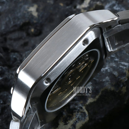 Santeiko White Fck 9 to 5 Seiko mod Santos with 316L stainless steel and NH35 movement