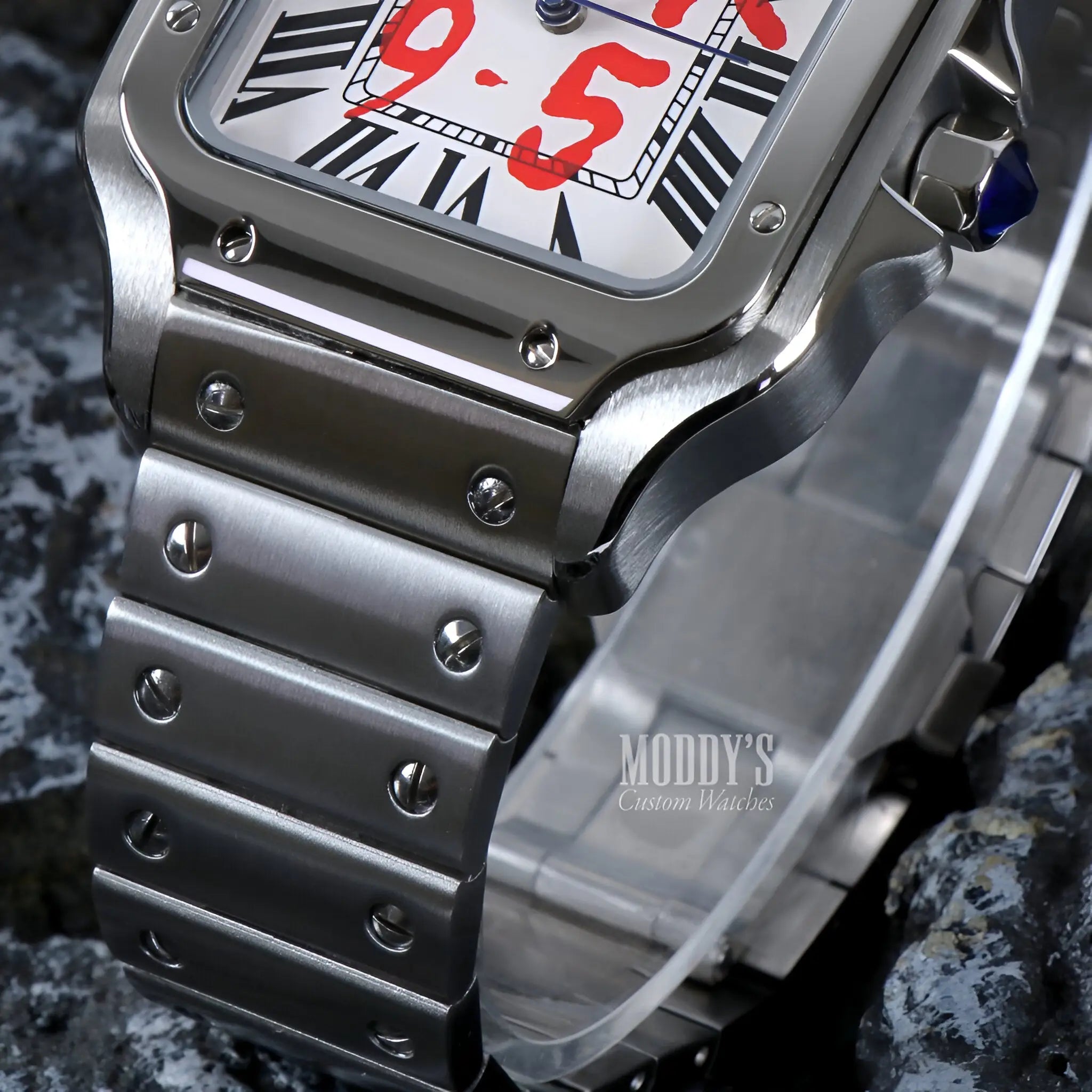 Seiko mod santos watch with 316L stainless steel and Seiko NH35 automatic movement