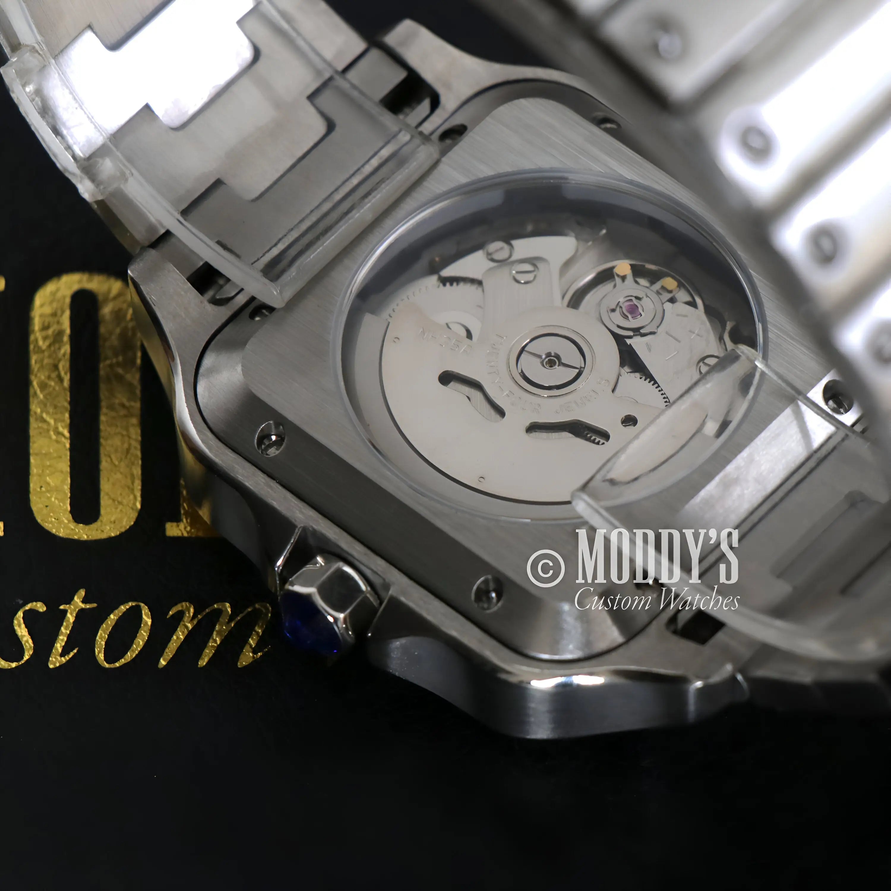 Santeiko Arabic White Seiko mod Santos with NH35 automatic movement