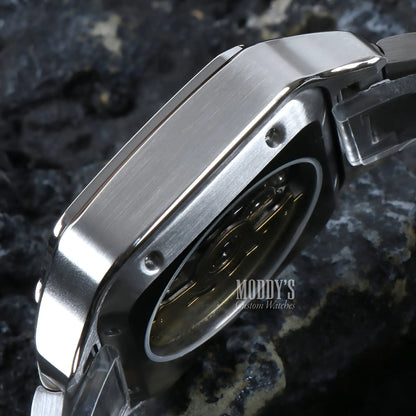 Santeiko White mod santos watch with Seiko NH35 automatic, sapphire glass