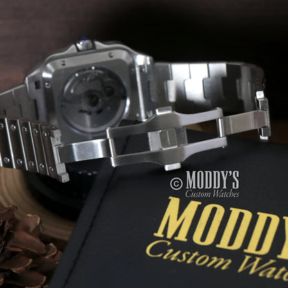 Santeiko Seiko mod Santos silver watch with NH70 movement