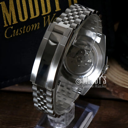 Seikojust Sky Dweller 316L stainless steel watch with silver dial