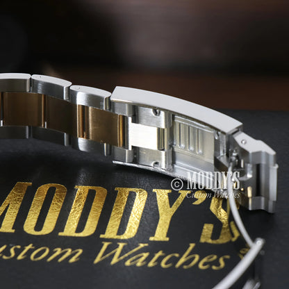 Seiko mod submariner two-tone watch band with NH35 movement