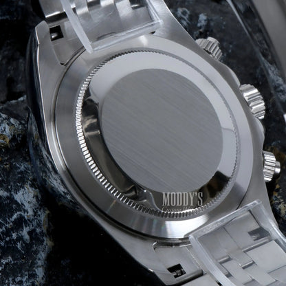 Seiko VK63 Hybrid Chrono Blue watch with silver stainless steel case