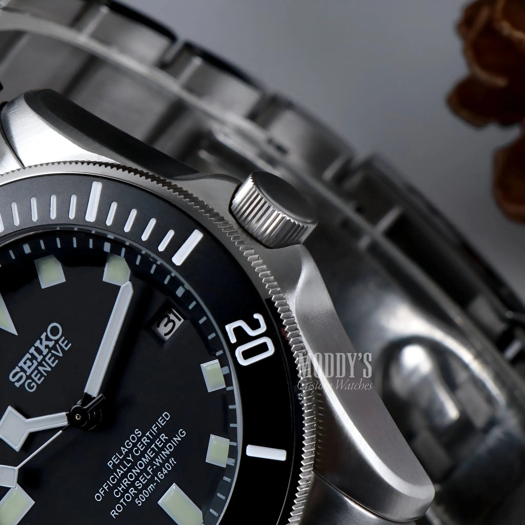 Tudeiko Pelagos Black Seiko NH35 automatic mod divers watch