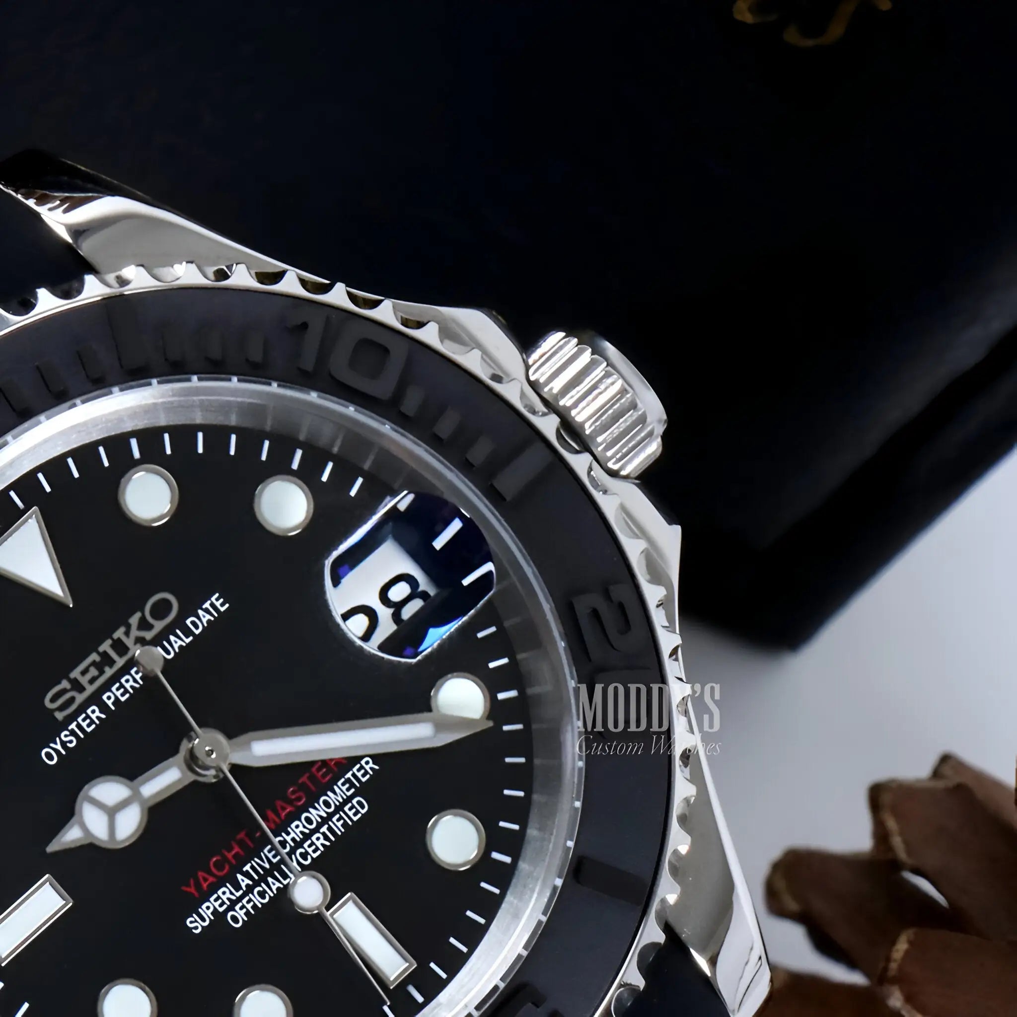 Seiko NH35 automatic Yacht-Master super-titanium watch with black dial