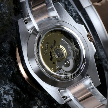 Seikomariner Rose Gold watch with 316L stainless steel case and Seiko NH35 automatic movement