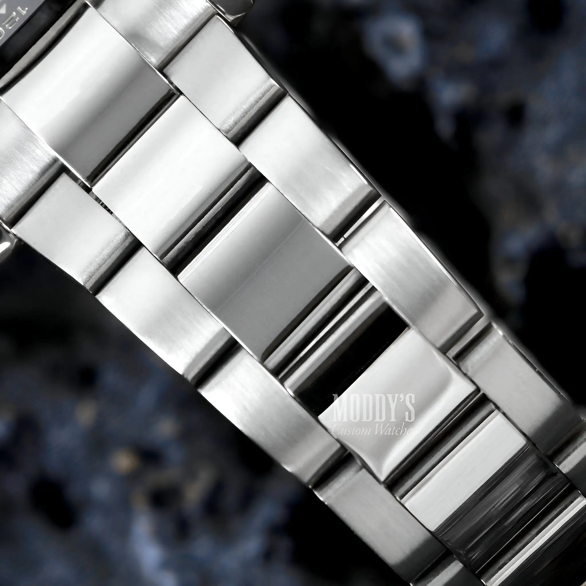 Seiko Mod Yacht-Master stainless steel watch band with polished links