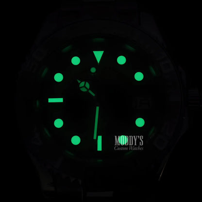 Luminous green Seiko mod Yacht-Master watch with NH35 automatic movement