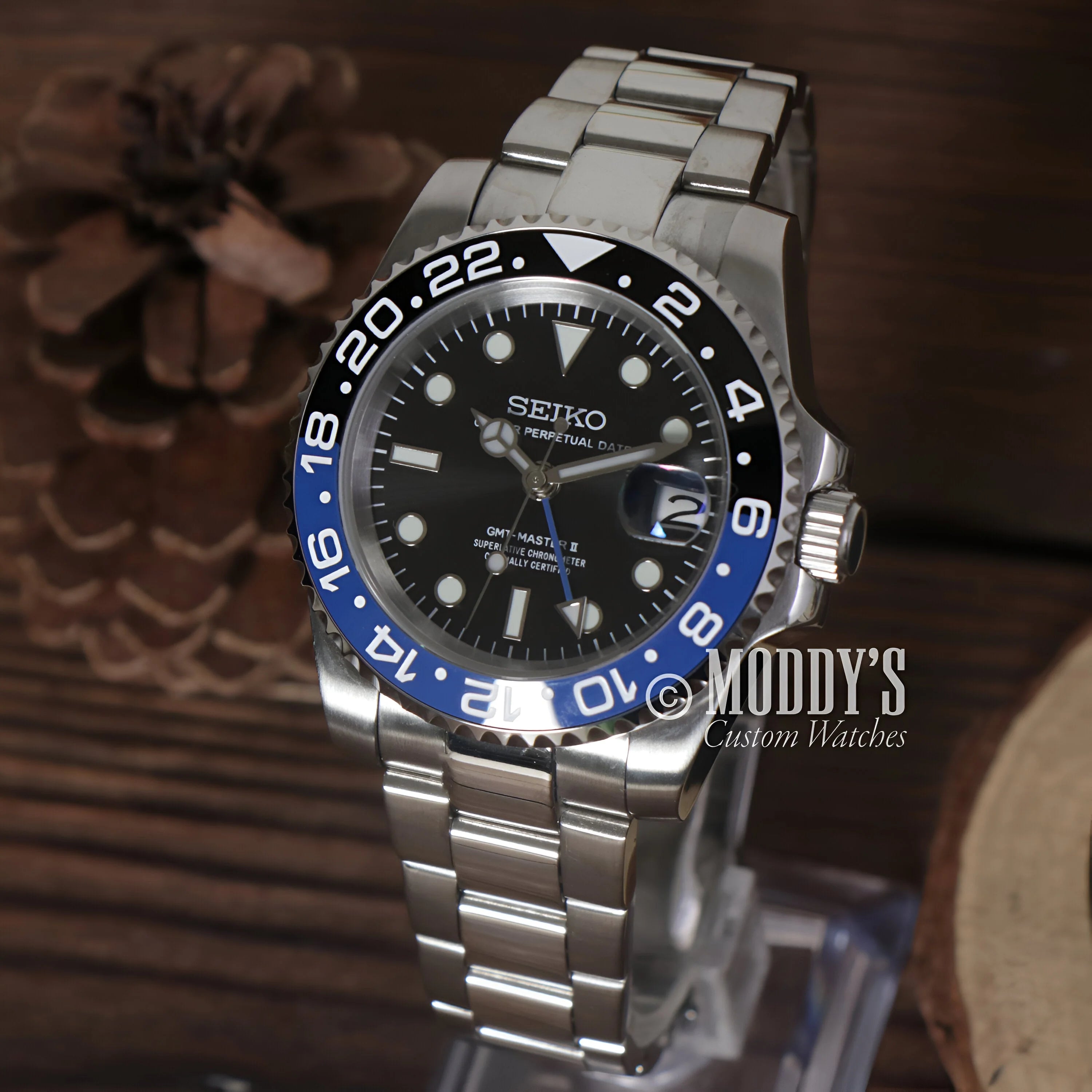 Seiko Mod GMT Premium 40mm Automatic Watch with Seiko NH34 Movement