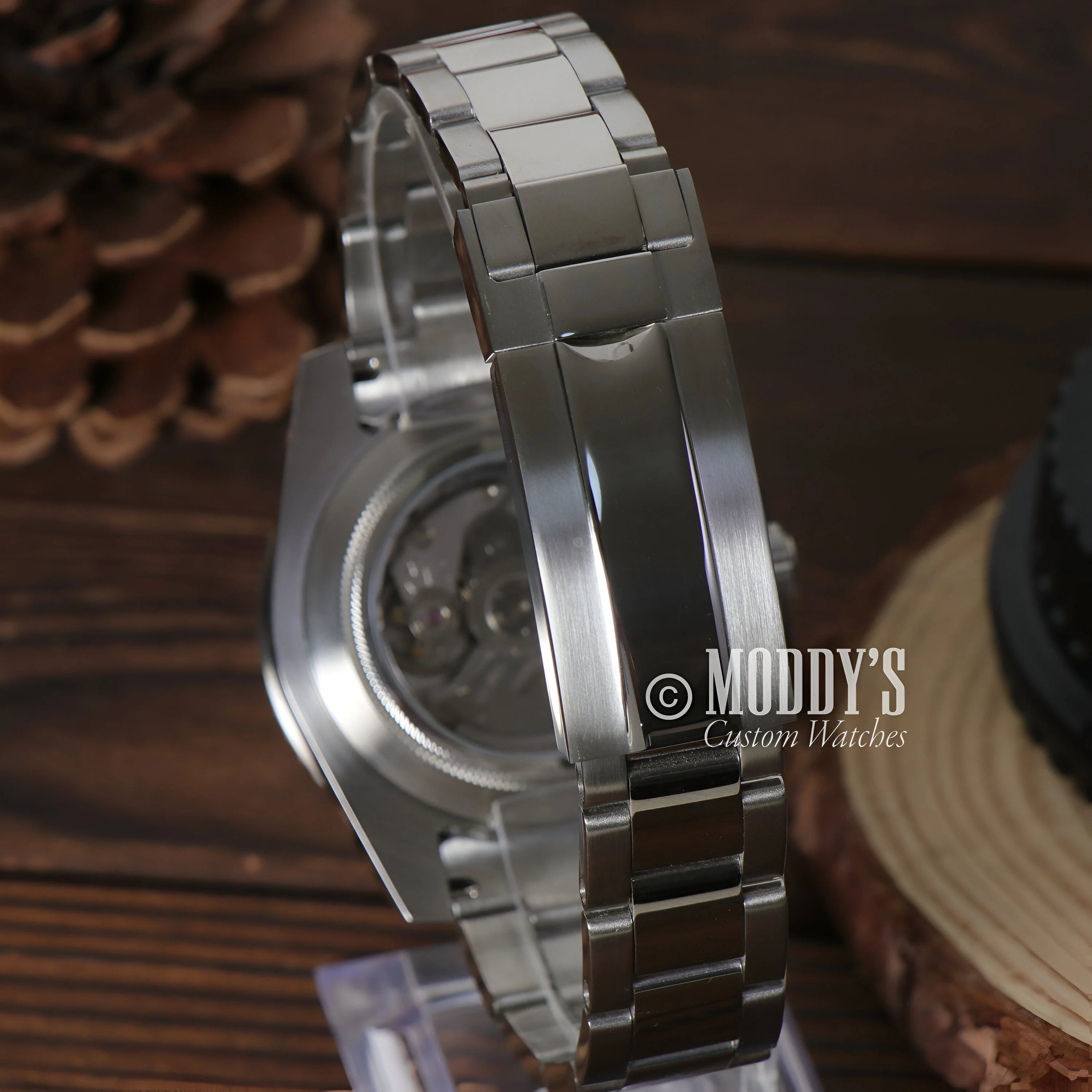 Stainless steel watch bracelet with folding clasp for GMTeiko Coke GMT case