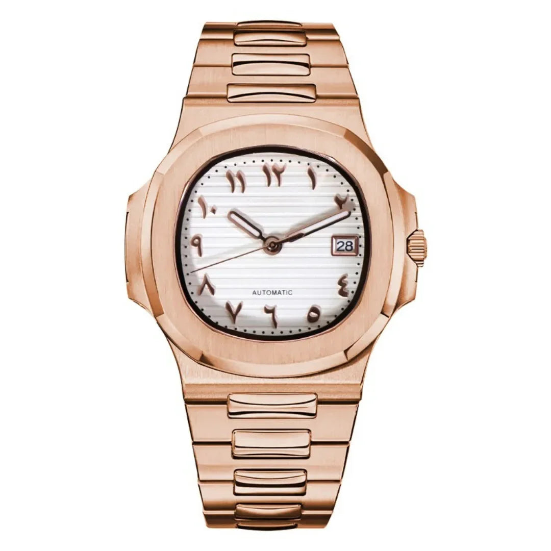 Nautiko | Arabic Rose Gold - White - Nautilus - Moddys Custom Watches