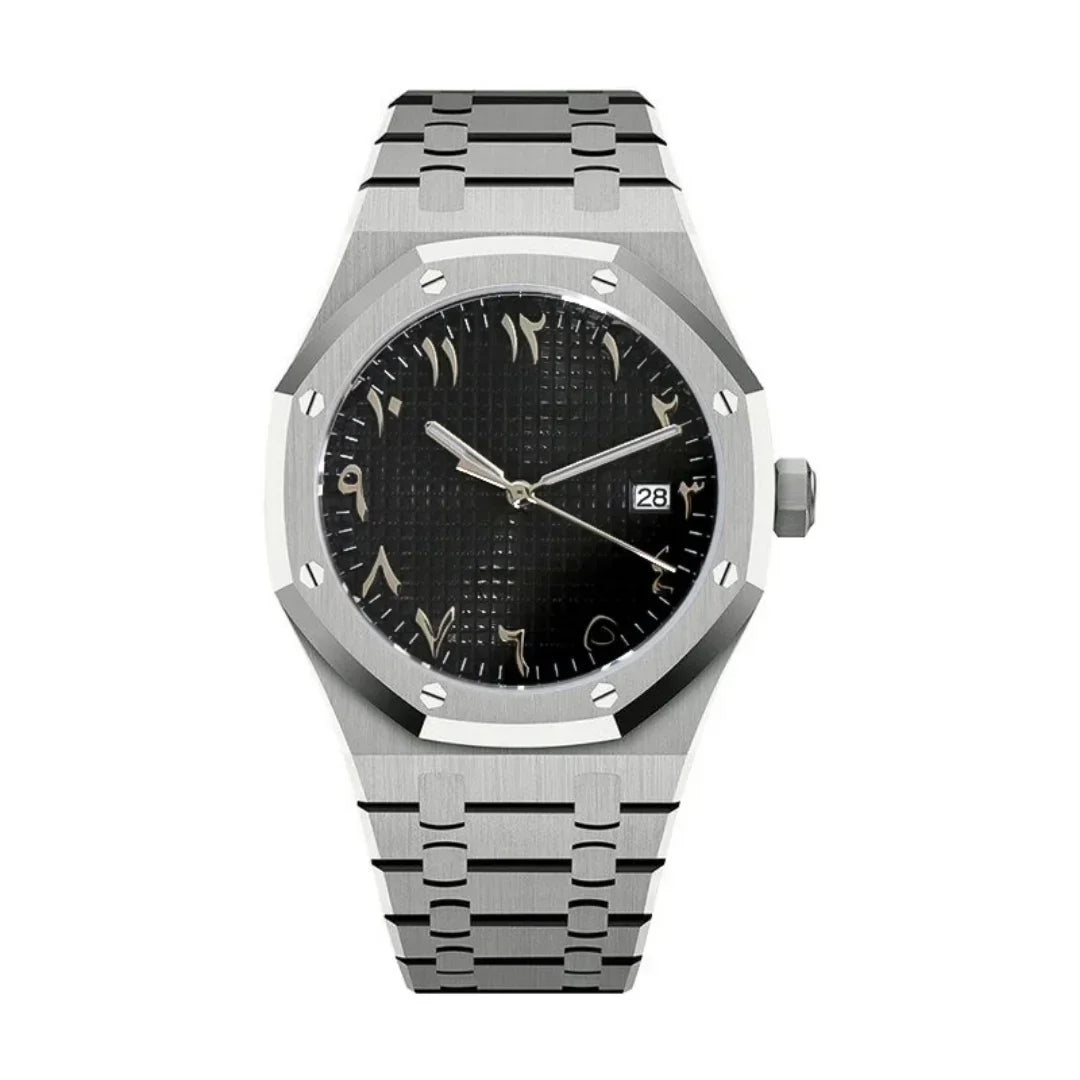 Black Seiko Oak Watch Seiko Mod Royal Oak Skeleton Black 41mm