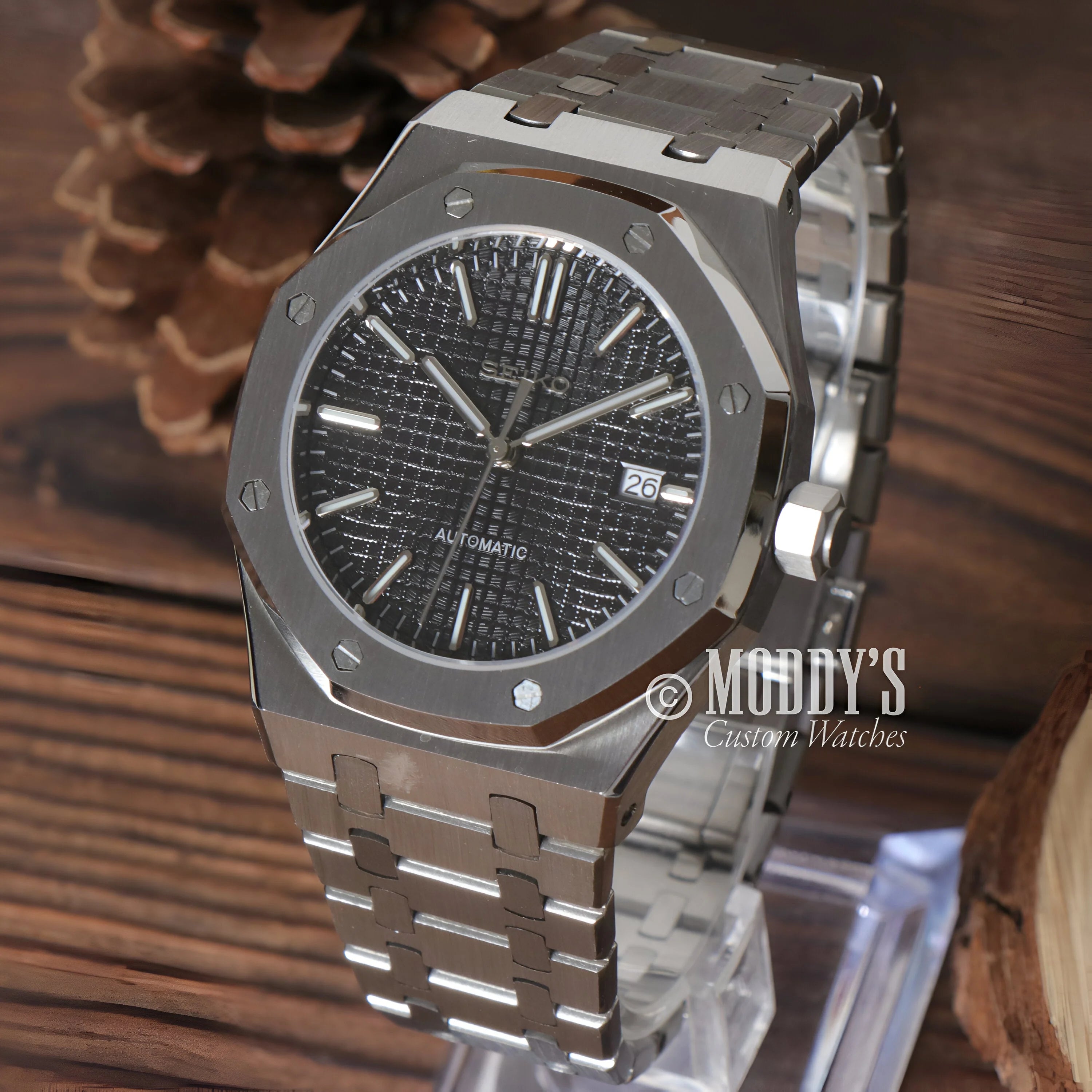 Royal Seikoak Black - Royal Oak - Moddys Custom Watches