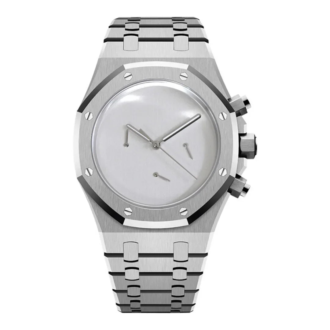 Royal Seikoak | Chrono Silver Minimalist - Royal Oak - Moddys Custom Watches