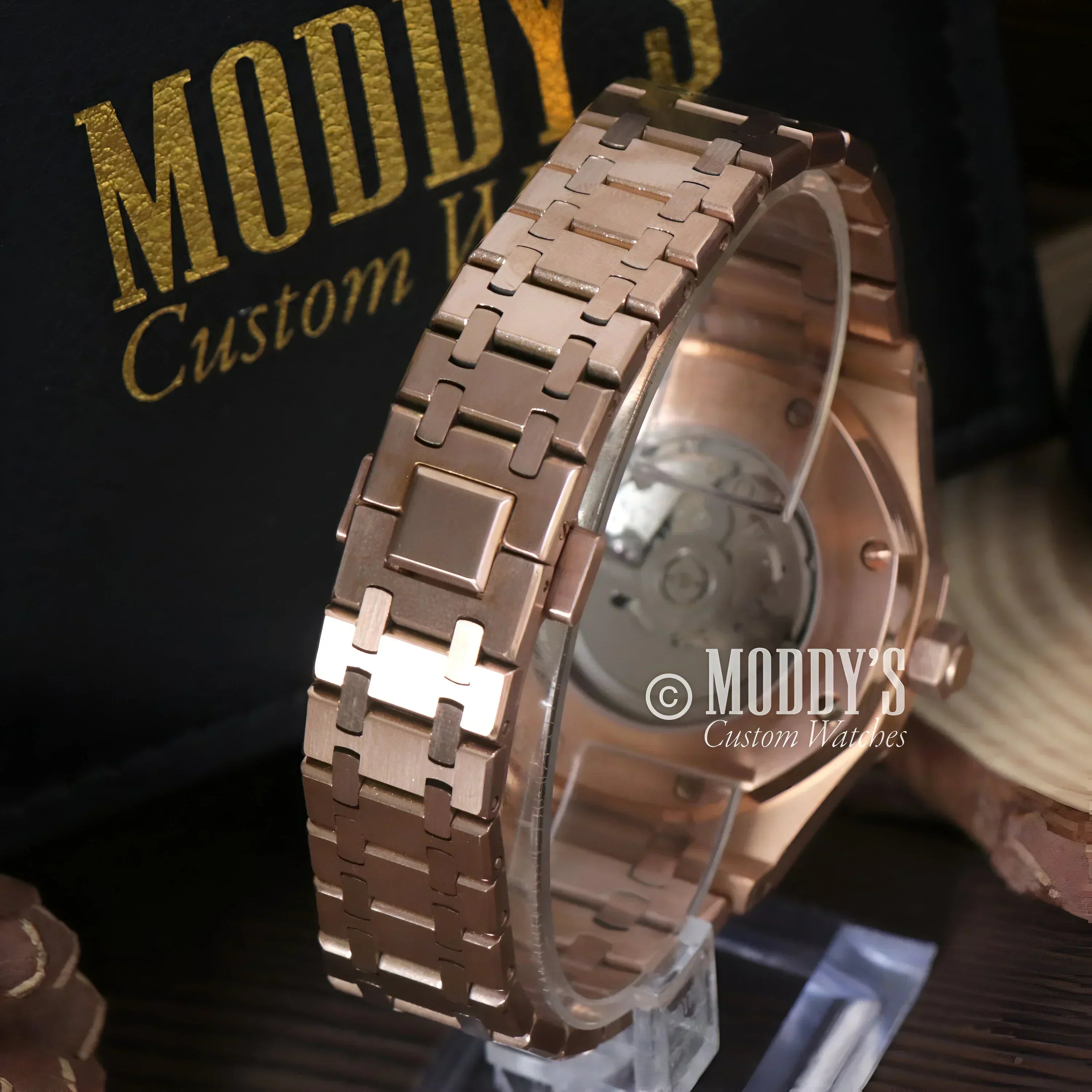 Rose Gold Wristwatch Royal Seikoak featuring Seiko NH35 Automatic movement