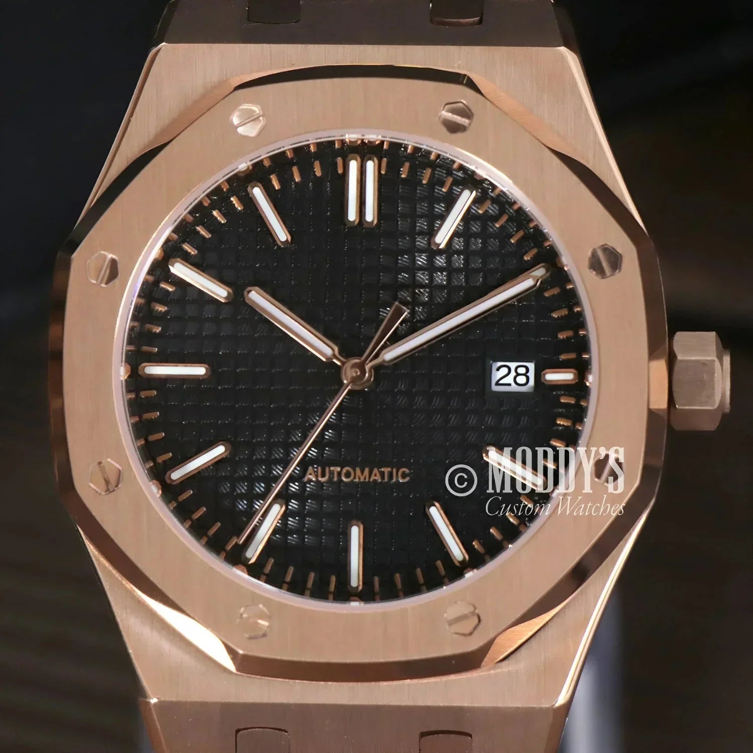 Rose gold automatic wristwatch Royal Seikoak featuring Seiko NH35 movement