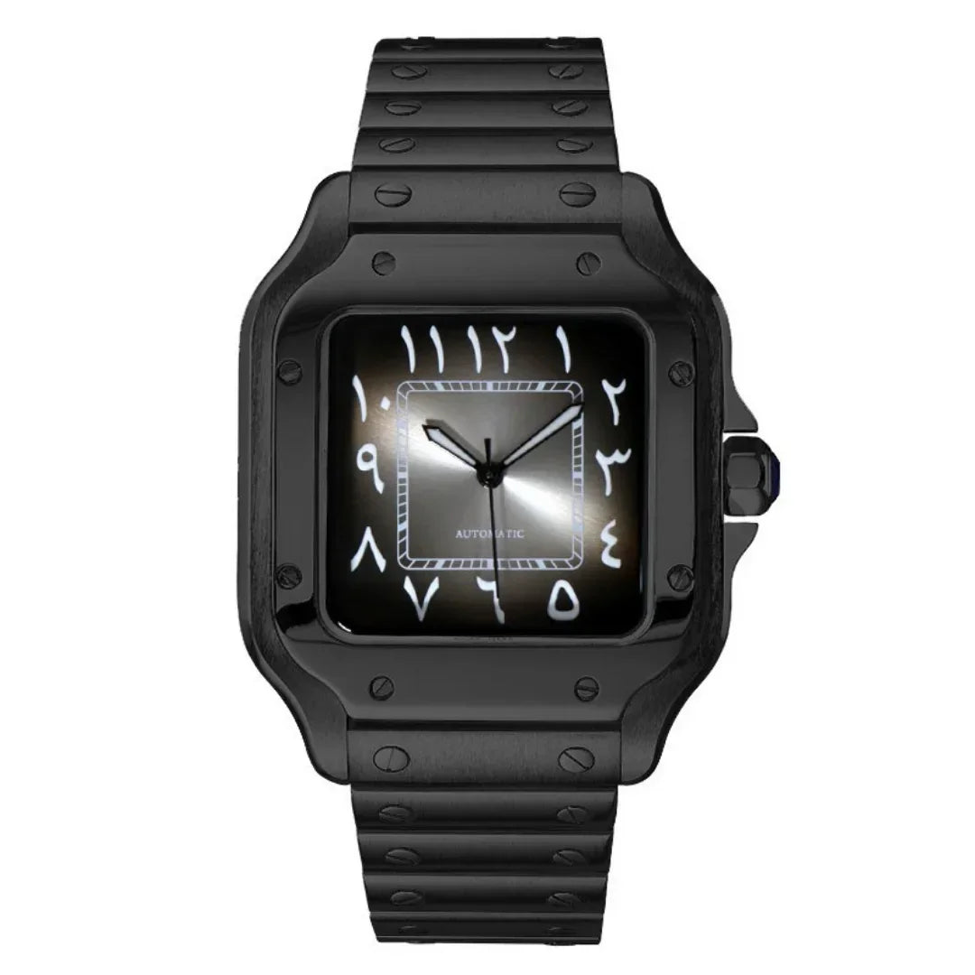Santeiko | Black Ghost Arabic - Seiko Logo - Santos - Moddys Custom Watches