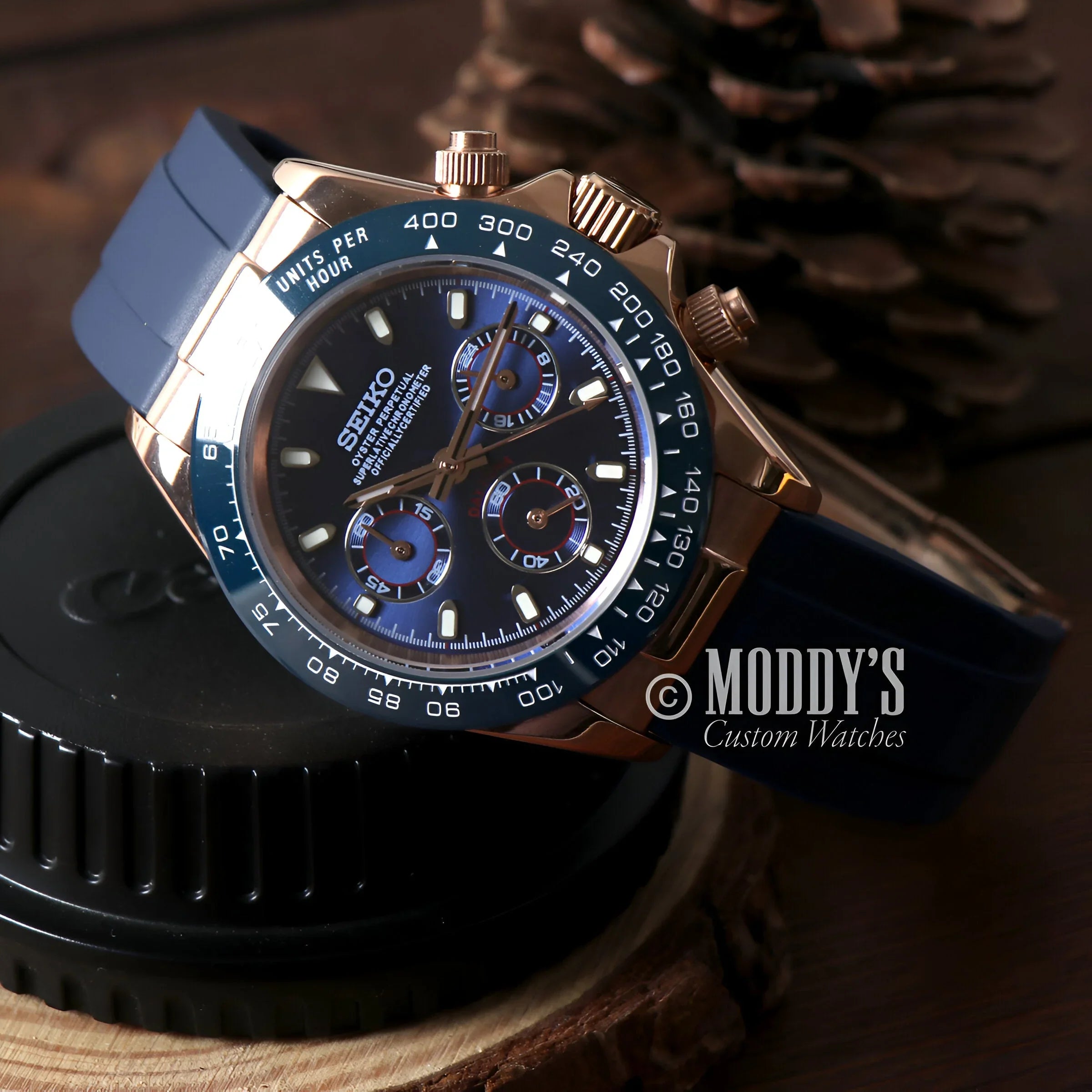 Seitona Royal Blue Watch Featuring Stunning Blue Dial - Seiko Mod Daytona Exclusive Design