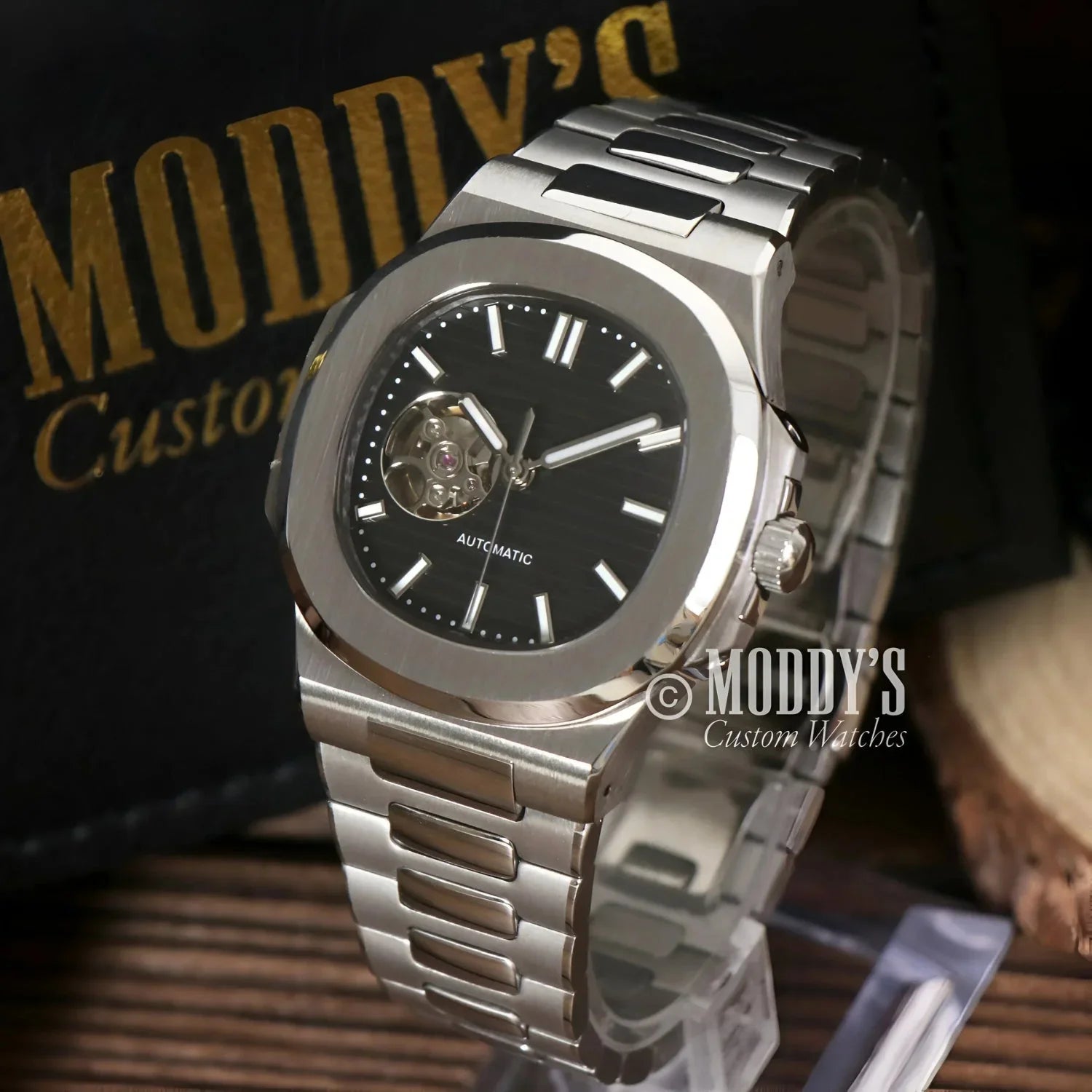 Silver automatic wristwatch from Nautiko featuring NH38 automatic movement and 904L stainless steel