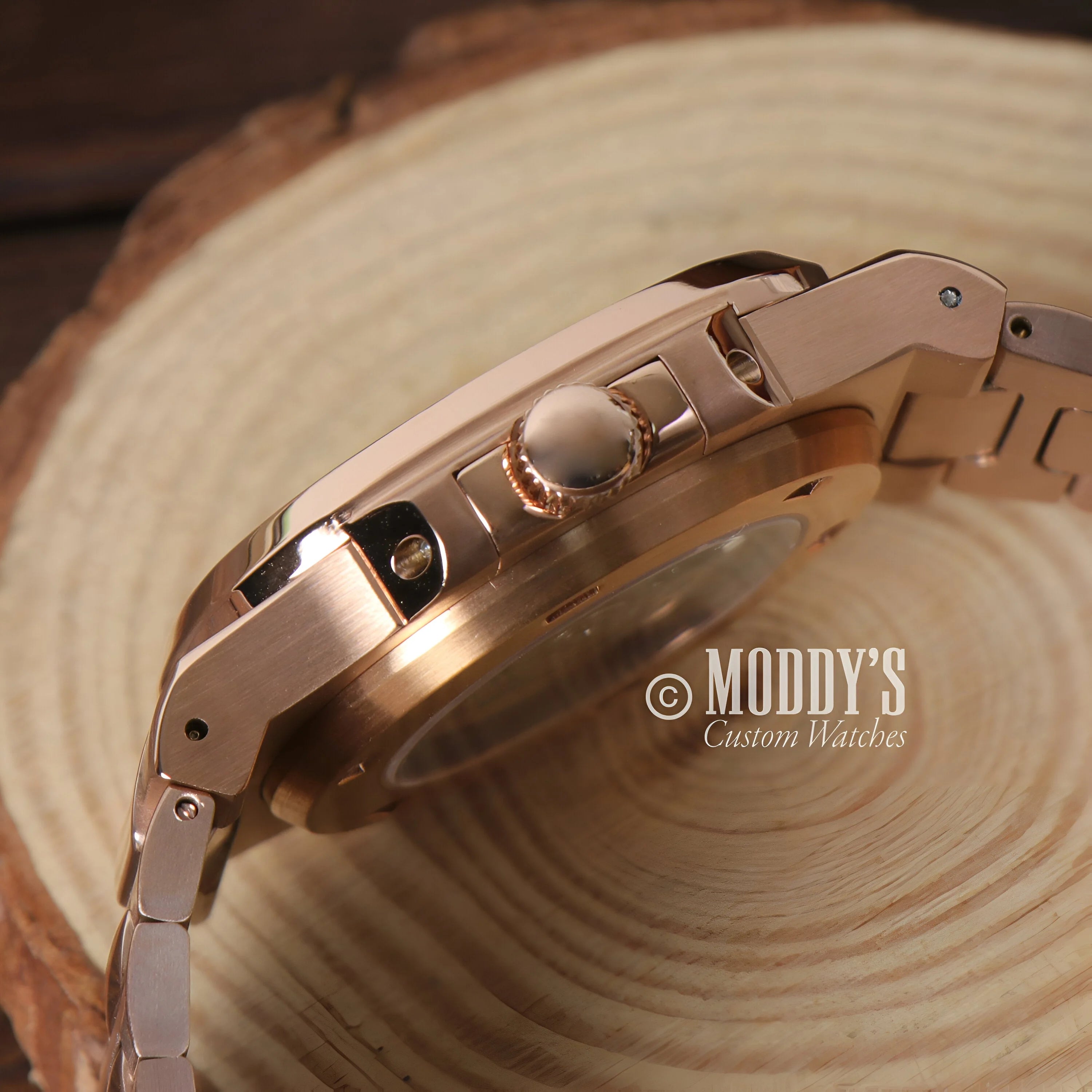 Seiko Mod Rose Gold Luxury Wristwatch With Metal Bracelet From Nautiko Rose Gold Royal Blue