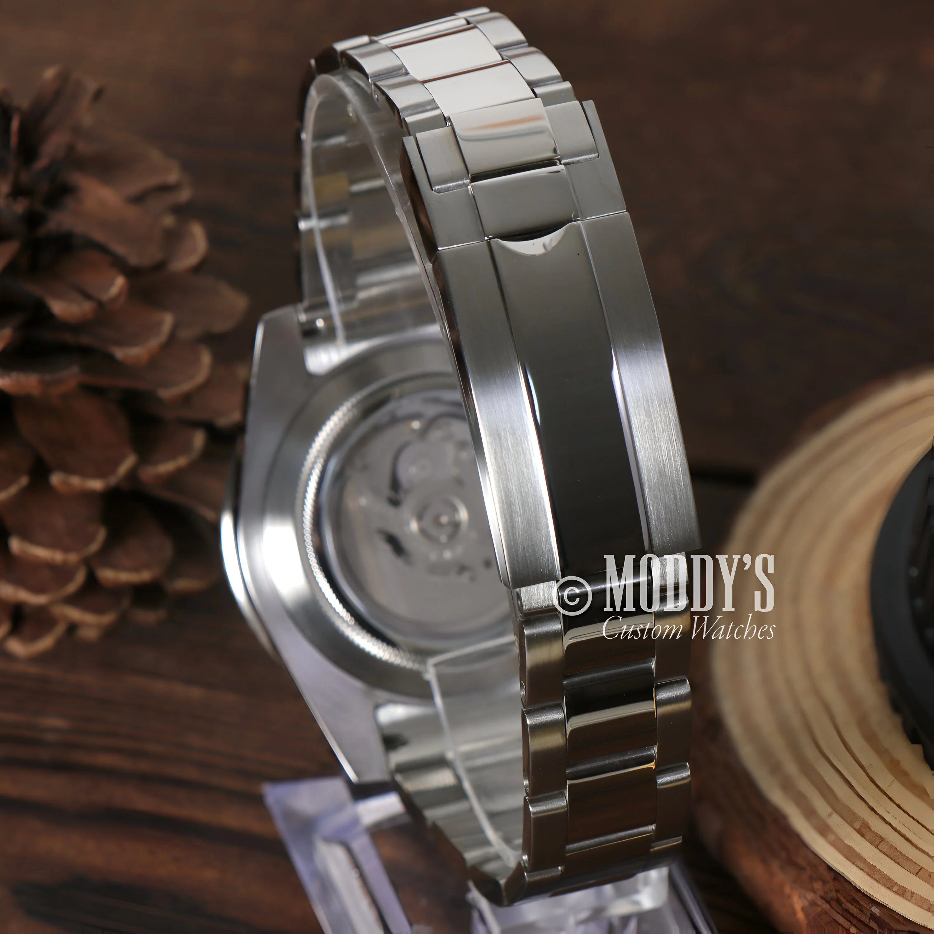 Seiko Mod Submariner Stainless Steel Wristwatch With Metal Bracelet - Seikomarine Silver