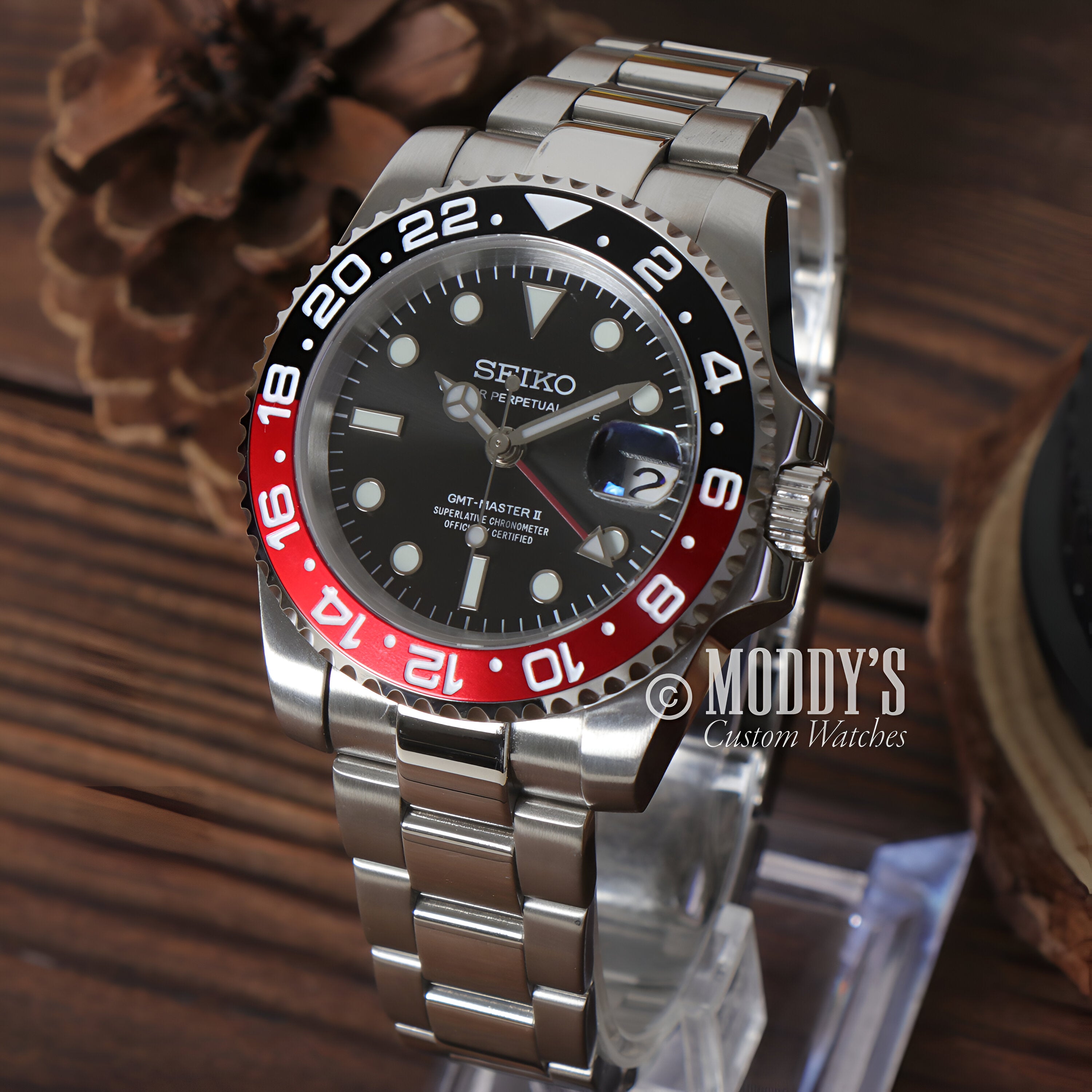 Seiko Mod GMT 40mm Watch: NH34 Automatic Movement, Ceramic Bezel, Sapphire  Glass, 904L Stainless Steel