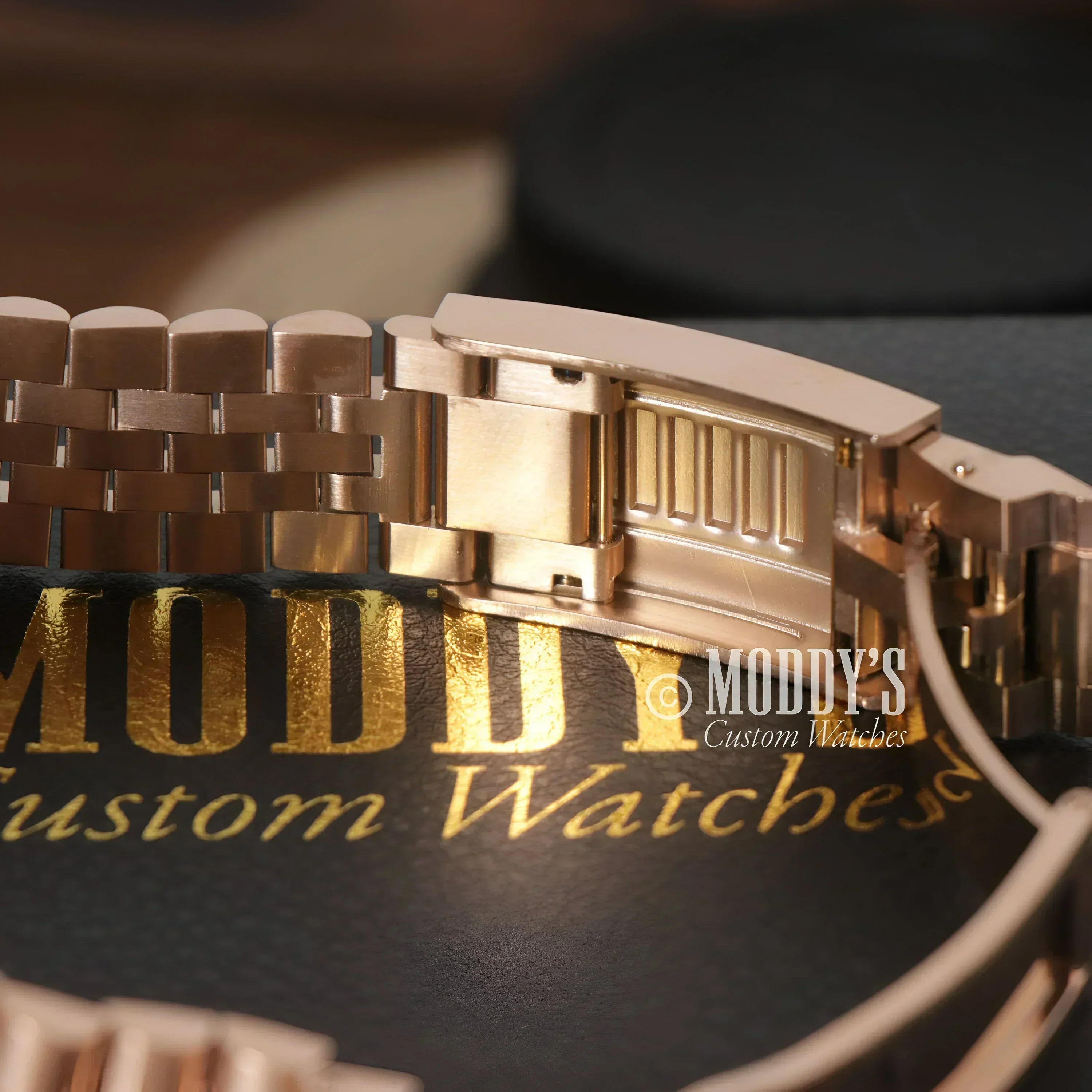 Rose gold watch band for Seikojust Chocolate Crystals Seiko mod Datejust style