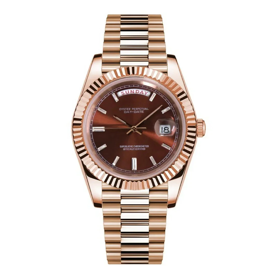 Seikojust | Daydate Rose Gold Chocolate - Datejust - Moddys Custom Watches