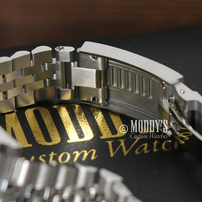 Stainless steel watch band clasp for Seikojust Ice Blue Roman with NH35 automatic movement