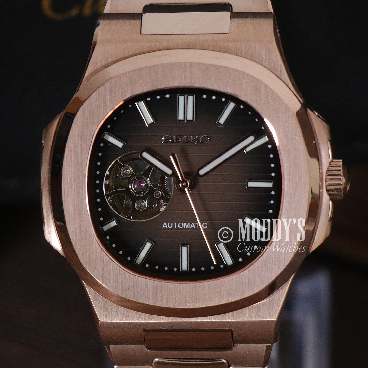 Nautiko Rose Gold Chocolate Open Heart