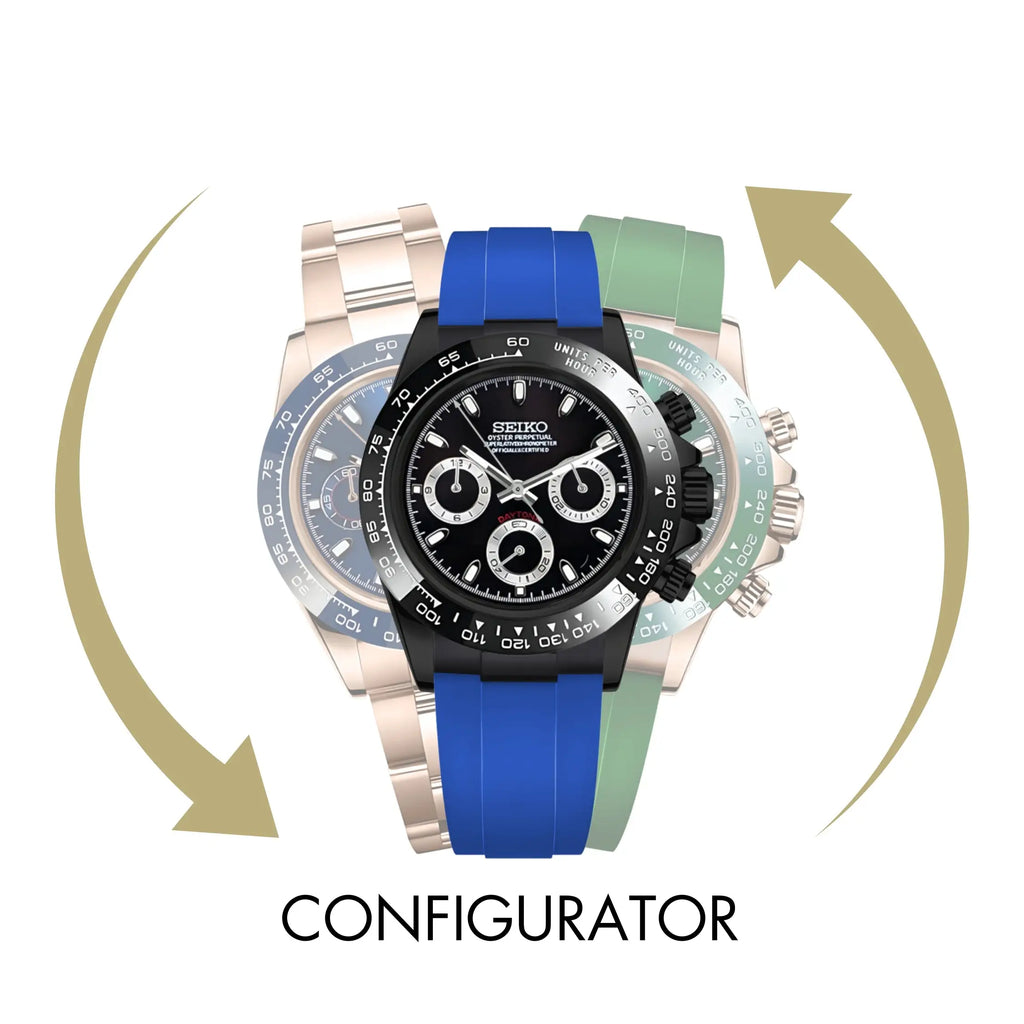 Luxury chronograph watch in Seitona Configurator with customizable straps and bezels