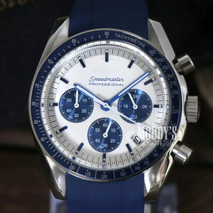 新品MOD VK63スピードマスター ブルー Seiko Mod Speedmaster: 41mm, VK63 Hybrid, 904L Steel