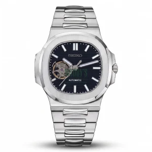 Seiko Mod | Nautilus Black Open Heart