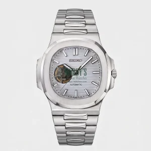 Seiko Mod | Nautilus White Open Heart