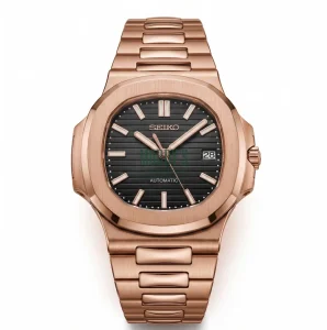 Seiko Mod | Nautilus Rose Gold Black