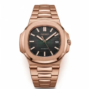 Seiko Mod | Nautilus Rose Gold Black